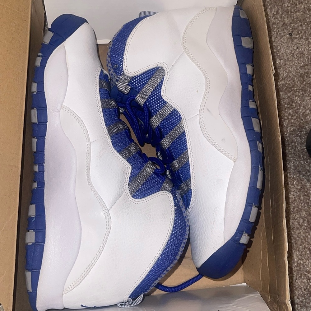 White and royal blue 10s